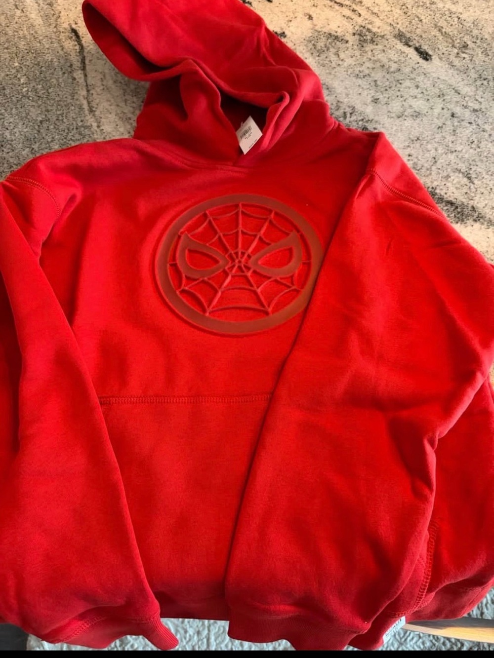 GAP Red Kids Hoodie with Raised SpiderMan Emblem